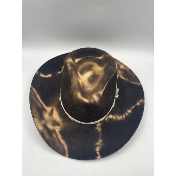 FREE PEOPLE x ASN Rodeo In LA Cowboy Hat BROWN WOOL W/ WESTERN BUCKLE DETAIL, M
